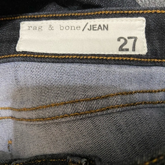 RAG & BONE Mid-Rise Black Rae Skinny Dark Wash Cotton Blend Jeans Size 27 - Picture 6 of 8